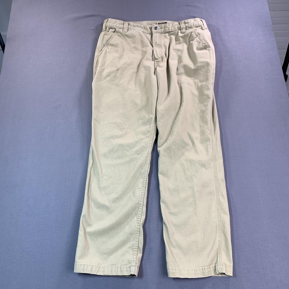 Carhartt Rugged Flex Relaxed Fit Carpenter Pants Mens 38x32 Beige Canvas Stretch - Picture 2 of 16